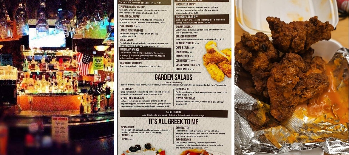 Big Daddy's Pizza Menu